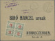 Cover Hungary - Postage Dues: 1919, 10f. Green/red Block Of Four On Local Cover "DEBRE - Debreczen