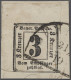 Briefstück Bayern - Portomarken: 1862, Portomarke 3 Kr. Schwarz Aus Der Linken Oberen Bogen - Andere & Zonder Classificatie
