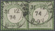 Paar/o Deutsches Reich - Brustschild: 1872, Großer Brustschild 1/3 Groschen Gelblichgrü - Used Stamps