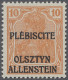 ** Deutsche Abstimmungsgebiete: Allenstein: 1920, Germania Farbänderungen, Nicht Ve - Sonstige & Ohne Zuordnung