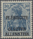 ** Deutsche Abstimmungsgebiete: Allenstein: 1920, Germania Farbänderungen, Nicht Ve - Otros & Sin Clasificación