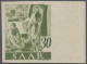 * Saarland (1947/56): 1947, 25 Und 30 Pfg. Je Als Ungezähntes Rechtes Randstück, G - Unused Stamps