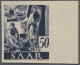 * Saarland (1947/56): 1947, 50 Und 60 Pfg. Als Ungezähnte Rechte Randstücke, Ungeb - Ungebraucht