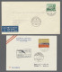 Flugpost Liechtenstein: 1930-1980, Erstflugbelege, 60 Verschiedene In Briefalbum, Vor 194 - Sammlungen