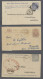 GA India - Postal Stationery: 1882-1948, Partie Von 8 Gelaufenen Ganzsachen Mit U.a - Sin Clasificación