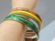 Delcampe - - 4 BRACELETS JONCS FANTAISIE 1 En MALACHITE & Laiton BIJOUX ANCIENS    E - Andere & Zonder Classificatie