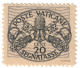 VATICANO 1945 SEGNATASSE C. 20 COLORE VIOLETTO CHIARO E L. 1 VERDE CHIARO - CARTA BIANCA - MLH * - SASSONE 8 E 10 - Postage Due