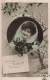 FÊTES - VŒUX - Bonne Et Heureuse Année - Femme Avec Une Voile Bleue - Colorisé - Carte Postale Ancienne - Altri & Non Classificati