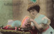 FÊTES - VŒUX - Joyeuses Pâques - Femme Tenant Des œufs - Colorisé - Carte Postale Ancienne - Easter