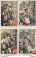 SERIE 6 CARTES  FANTAISIE -  ANNEE 1907 -  COUPLE   -  A  LEGENDE    :  BOUQUETIERE LOUIS XV  -  CIRCULEE  TBE - Collezioni E Lotti