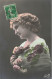 Fantaisie - Femme à Robe Fleurie - Colorisé - Carte Postale Ancienne - Vrouwen