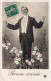 FÊTES - VŒUX - Bonne Année - Homme En Smoking - Carte Postale Ancienne - Nouvel An