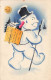 ILLUSTRATEUR - Un Bonhomme De Neige Ambulant - Colorisé - Carte Postale Ancienne - Other & Unclassified