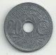 FAUTEE - 20 Centimes - 1945 - Zinc - TB/TTB - Sans Différent à Gauche - RARE - Abarten Und Kuriositäten