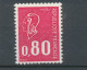 Marianne De Béquet N°1816a 80c Rouge Ss Bande Phosphore Gomme Brillante Y1816a - Neufs