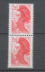 Type Liberté Paire Verticale N°2427a 2f.20 Rouge Provenant De Carnets Y2427aA - Neufs