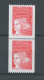 Marianne Luquet Paire Verticale N°3084 (TVP) Rouge + 3084a N° Rge Au Dos Y3084aA - Unused Stamps