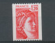 Type Sabine N°1981Ba 1f.20 Rouge N° Rouge Au Verso Y1981Ba - Unused Stamps