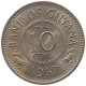 GUYANA 10 CENTS 1967 TOP #a080 0581 - Guyana
