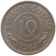 GUYANA 10 CENTS 1967 TOP #c071 0311 - Guyana