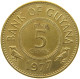 GUYANA 5 CENTS 1977 #a021 0219 - Guyana