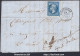 FRANCE N° 22 SUR LETTRE AVEC GC 673 BULGNÉVILLE VOSGES + CAD DU 24/01/1864 - 1862 Napoléon III