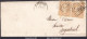 FRANCE N° 21x2 SUR LETTRE AVEC GC 4158 VERSAILLES SEINE ET OISE + CAD DU 08/06/1866 - 1862 Napoleone III