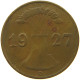 GERMANY WEIMAR 1 PFENNIG 1927 D #a085 1031 - 1 Rentenpfennig & 1 Reichspfennig