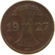 GERMANY WEIMAR 1 PFENNIG 1927 G #a067 0345 - 1 Renten- & 1 Reichspfennig