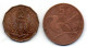 BOTSWANA, Set Of Two Coins 2, 5 Thebe, Bronze, Year 1981, 1991, KM # 14, 4a.1 - Botswana