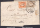 FRANCE N° 38+56 SUR LETTRE AVEC GC 647 BRIVE CORREZE + CAD DU 09/11/1874 - 1871-1875 Cérès