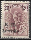 Overoprint Shifted Down On GREECE 1917 Flying Hermes 5 L / 20 L Violet  Vl. C 15 MH - Wohlfahrtsmarken