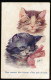 CATS CHATS KATTEN -  SIGNED A.WUYTS    -  LOOK 2 SCANS - Wuyts