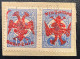 1913, Mi 7 RARE RED TÊTE-BÊCHE OVERPRINT On 1 Pia. VF Used Signed Scheller  (Turkey Shqipenia  Albanien Albania Albanie - Albanië