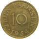 GERMANY 10 FRANKEN 1954 SAARLAND #c067 0479 - 10 Franken