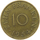 GERMANY 10 FRANKEN 1954 SAARLAND #c013 0189 - 10 Franken