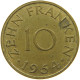 GERMANY 10 FRANKEN 1954 SAARLAND #c007 0325 - 10 Franken