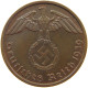 GERMANY 2 PFENNIG 1939 B TOP #a063 0105 - 2 Reichspfennig