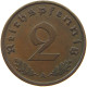 GERMANY 2 PFENNIG 1939 A #s080 0151 - 2 Reichspfennig