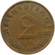 GERMANY 2 PFENNIG 1938 J #c081 0287 - 2 Reichspfennig