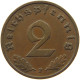 GERMANY 2 PFENNIG 1938 F #a043 0691 - 2 Reichspfennig