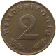 GERMANY 2 PFENNIG 1938 D #c081 0273 - 2 Reichspfennig