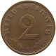 GERMANY 2 PFENNIG 1938 D TOP #c083 0103 - 2 Reichspfennig