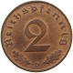 GERMANY 2 PFENNIG 1938 D TOP #s078 0727 - 2 Reichspfennig