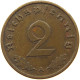 GERMANY 2 PFENNIG 1938 A TOP #c083 0137 - 2 Reichspfennig