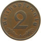 GERMANY 2 PFENNIG 1937 A #c083 0095 - 2 Reichspfennig