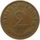 GERMANY 2 PFENNIG 1937 A #c081 0265 - 2 Reichspfennig