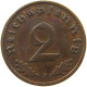 GERMANY 2 PFENNIG 1937 F #a066 0651 - 2 Reichspfennig
