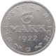 GERMANY 3 MARK 1922 G TOP #c016 0619 - 3 Mark & 3 Reichsmark