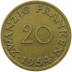 GERMANY 20 FRANKEN 1954 SAARLAND #c007 0377 - 20 Franken